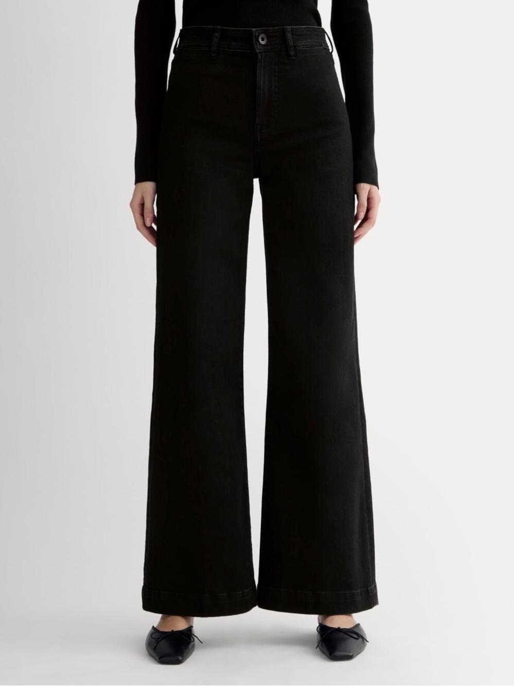 Everlane The High Key Jean High Waist Wide Leg in Black 32